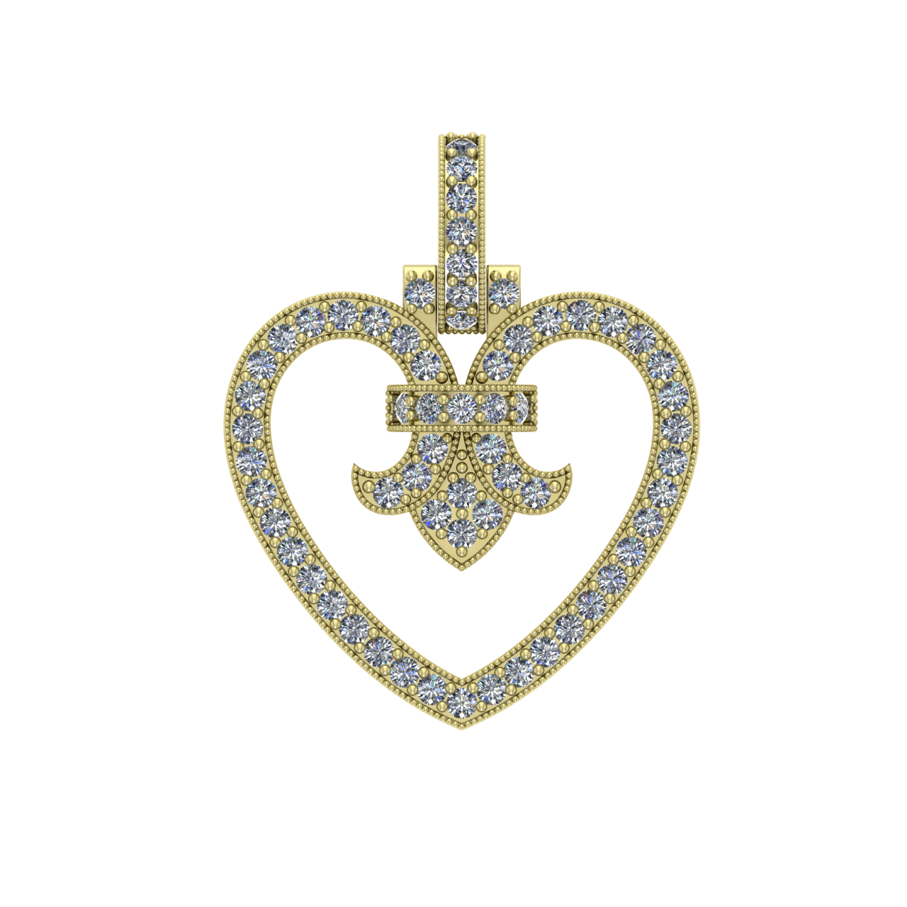 FASHION DIAMONDS  HEART  PENDANT